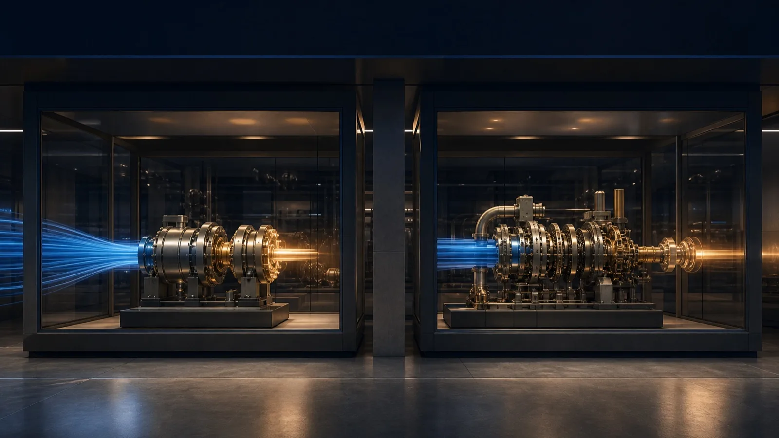 Twee financiële motoren die naast elkaar op efficiëntie worden getest