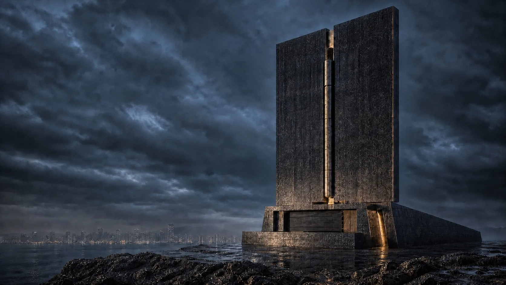 Een monumentale handelsmachine die wordt onderzocht op verborgen interne verbindingen