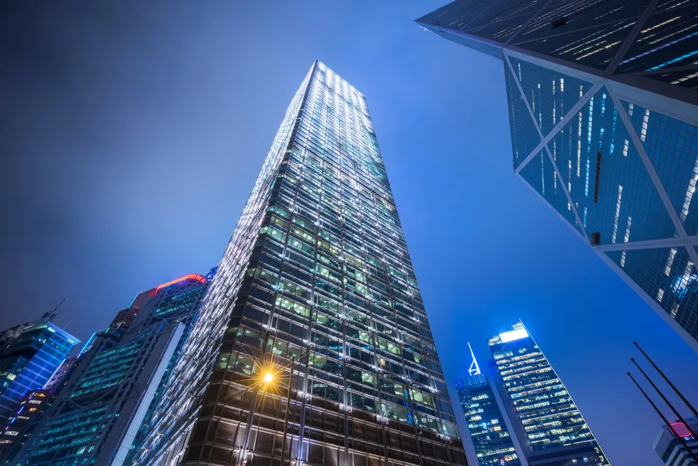Banktoren in het financiële district van Hongkong
