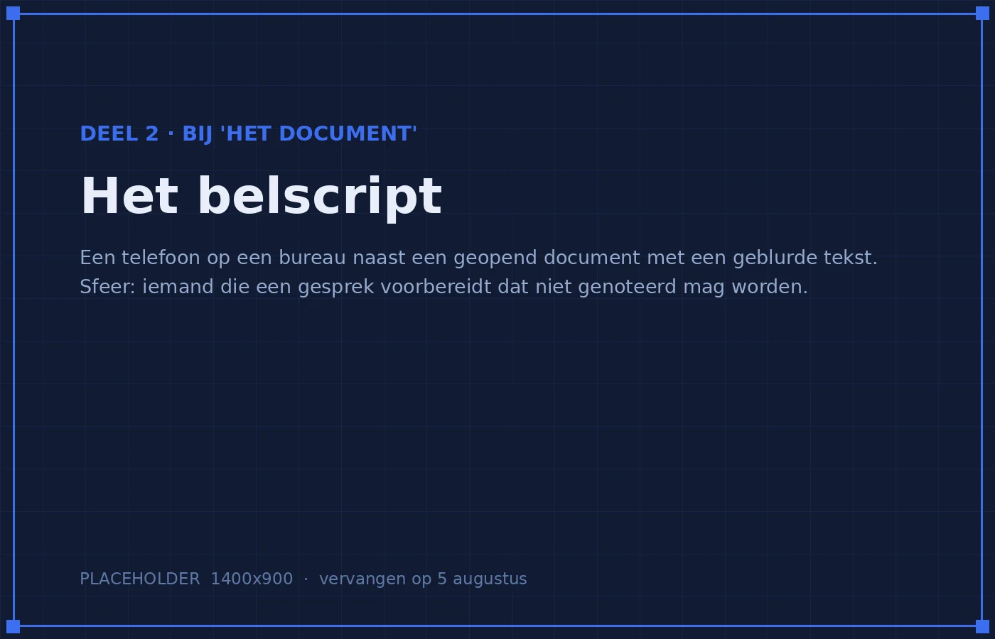 Een intern document met kant-en-klare berichten, belscripts en de instructie om het vertro